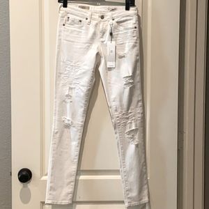 Adriano Goldschmeid white distressed jean. Size 25R